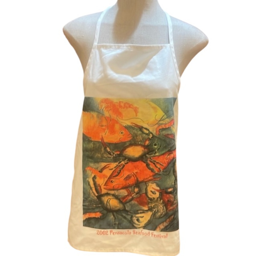 Augusta sportswear pensacola seafood festival apron white unisex one size cotton
